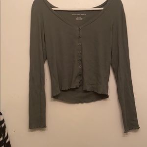 American eagle green long sleeved top